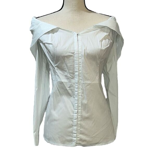FTF Off-the-Shoulder Long Sleeve Blouse - Picture 1 of 13